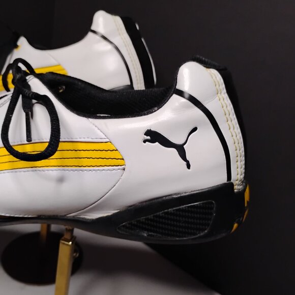 Puma Ducati Panigale 50 MG Leather Shoes Mens Size 13US White SpectraYellowBlack - Picture 6 of 13